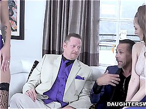 Pimp dads are checking what each other's daughter-in-law has to suggest
